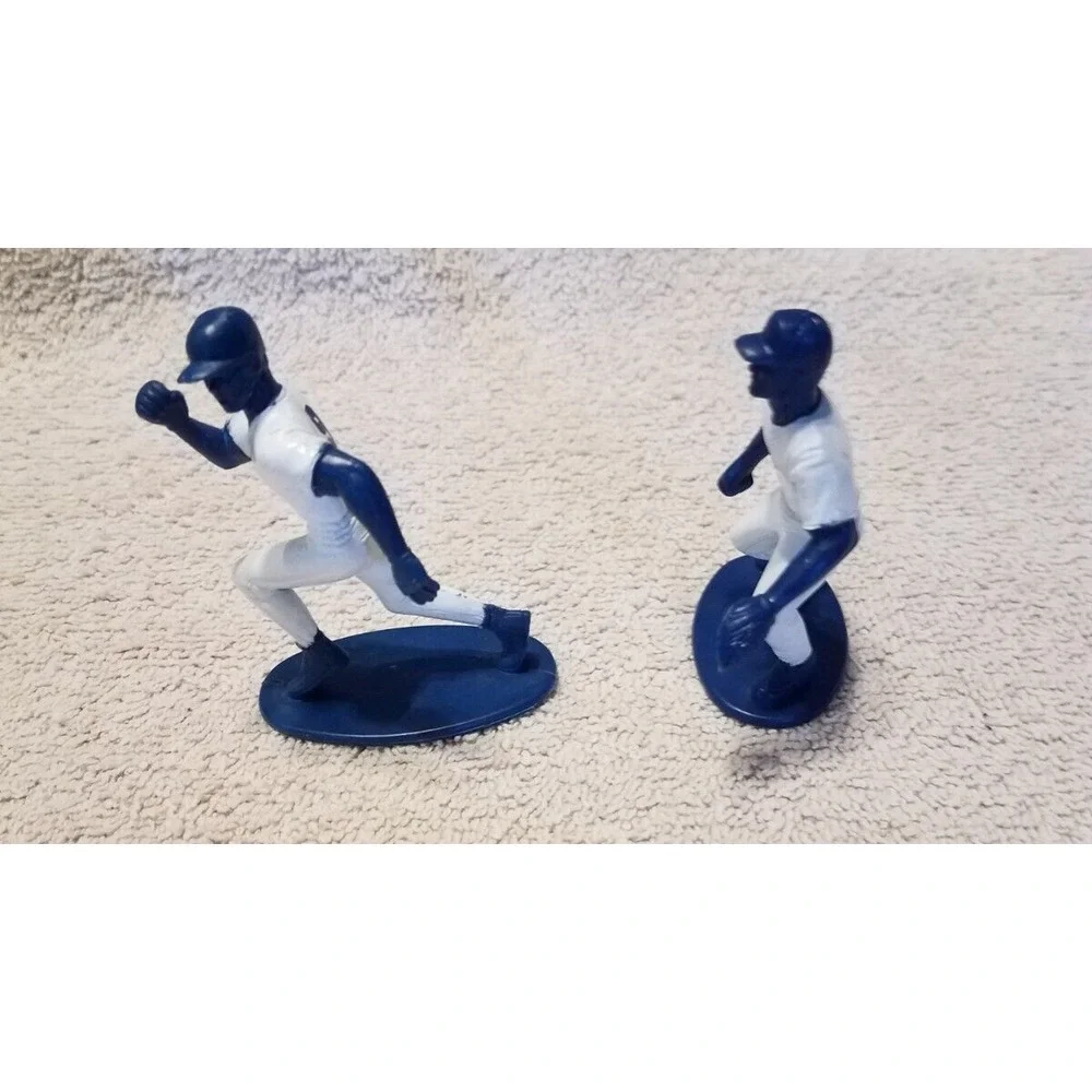 Lot 2 Football Guys Kaskey Infielder Runner Figure 2005 Cake Topper Blue White